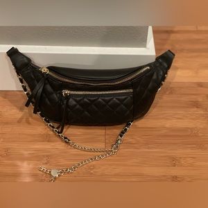 Express Black and Gold Belt Bag